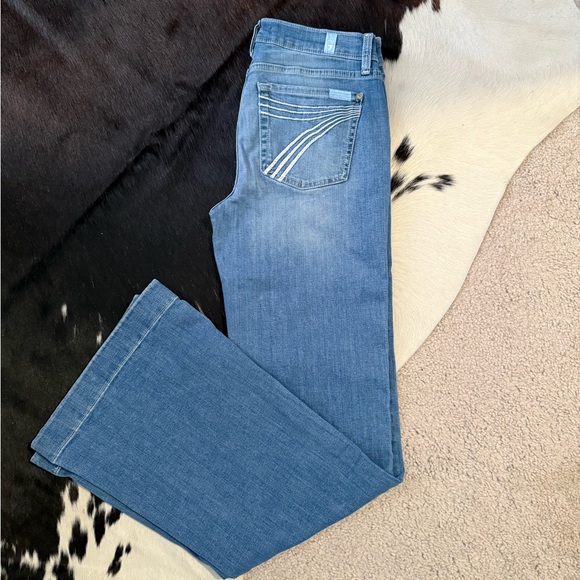 7 For All Mankind Blue Flare Jeans - Picture 3 of 3